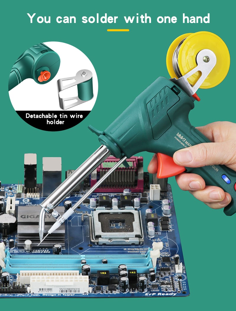 PISTOLA DE ESTAÑO DE ALIMENTACIÓN AUTOMÁTICO (INCLUYE 1 ROLLO DE ESTAÑO)