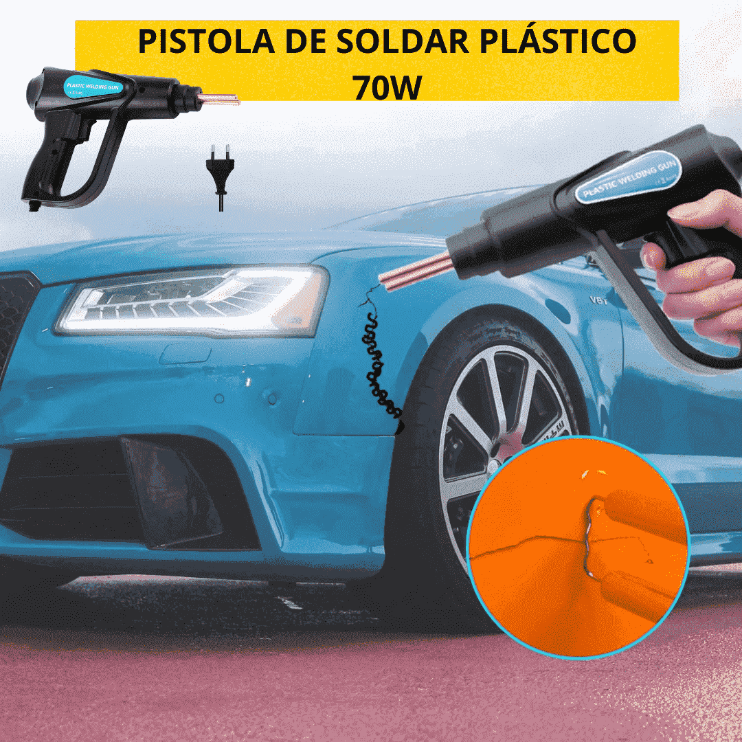 KIT DE SOLDADURA PARA PLÁSTICO DE 70W CON 200 GRAPAS